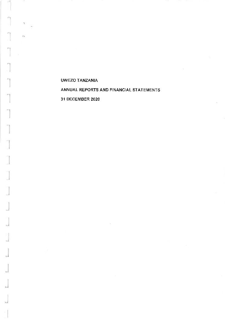 thumbnail of Uwezo Tanzania Audited Financial Statements 2020